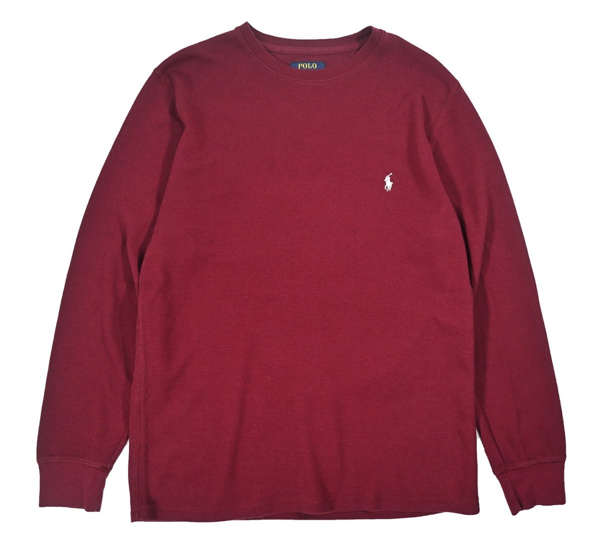 画像1: Used Polo Ralph Lauren L/S Thermal Shirt Burgundy (1)