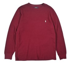 画像1: Used Polo Ralph Lauren L/S Thermal Shirt Burgundy (1)