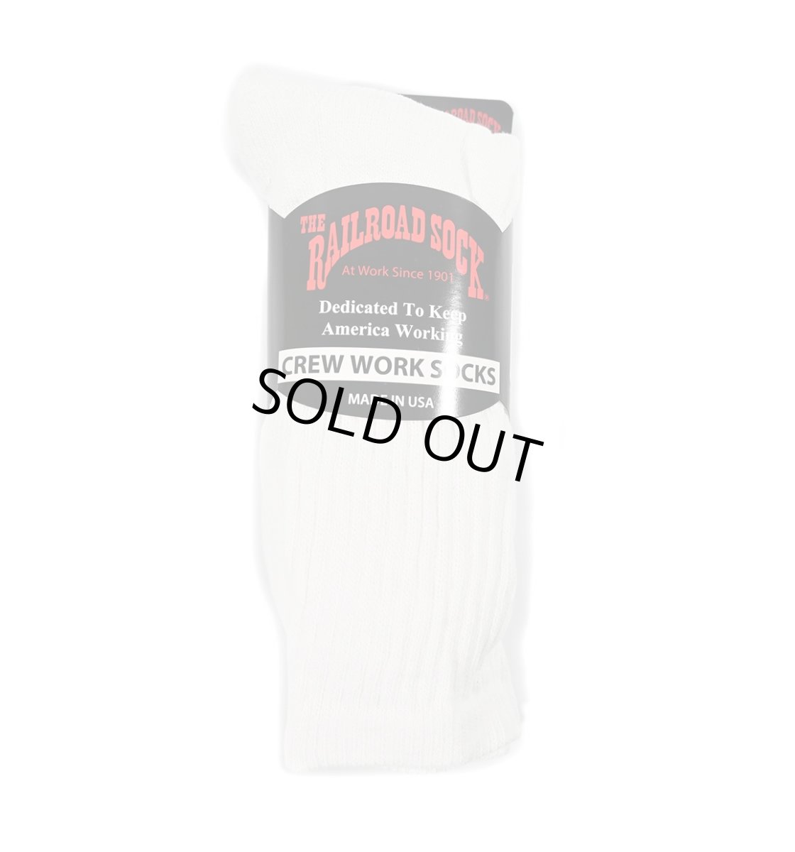画像1: The Railroad Sock 3Pair Crew Socks White レイルロードソックス (1)