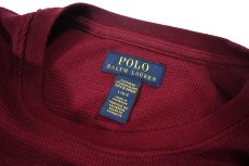 画像4: Used Polo Ralph Lauren L/S Thermal Shirt Burgundy (4)