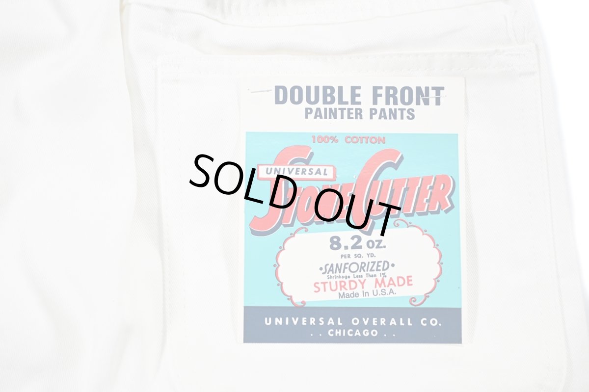 画像5: Deadstock Universal Overall Customized Double Front Big Painter Pants White (5)