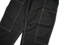 画像3: Deadstock Universal Overall Customized Double Front Big Painter Pants Dyed Black (3)