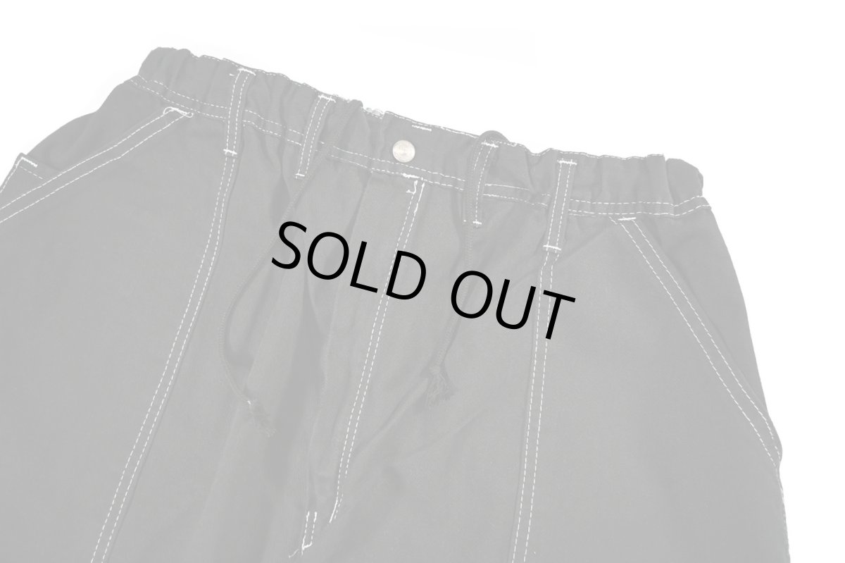 画像2: Deadstock Universal Overall Customized Double Front Big Painter Pants Dyed Black (2)