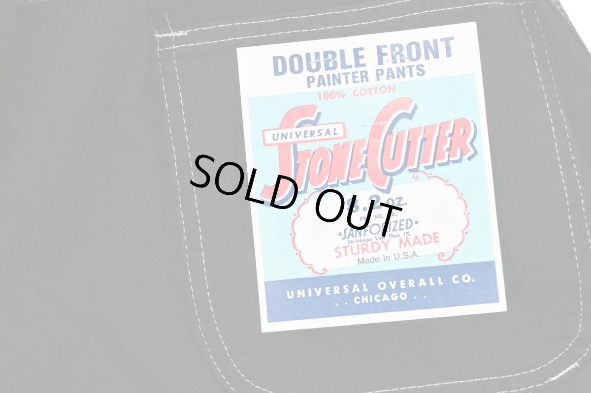 画像5: Deadstock Universal Overall Customized Double Front Big Painter Pants Dyed Black (5)