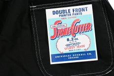 画像5: Deadstock Universal Overall Customized Double Front Big Painter Pants Dyed Black (5)