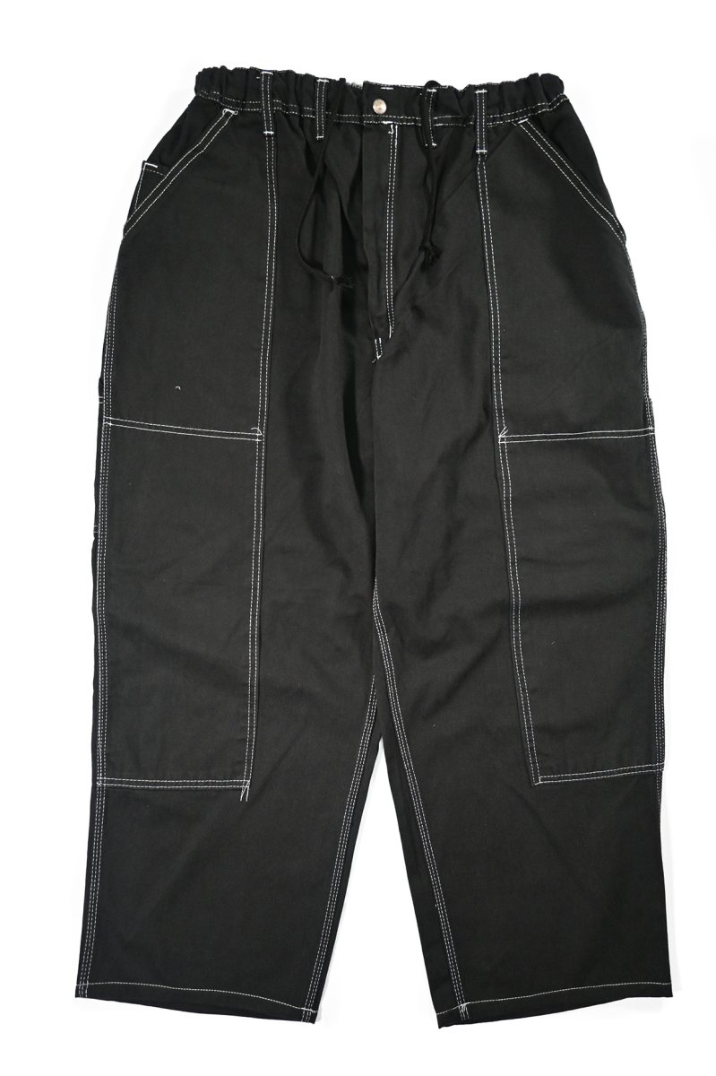 画像1: Deadstock Universal Overall Customized Double Front Big Painter Pants Dyed Black (1)