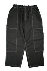 画像1: Deadstock Universal Overall Customized Double Front Big Painter Pants Dyed Black (1)