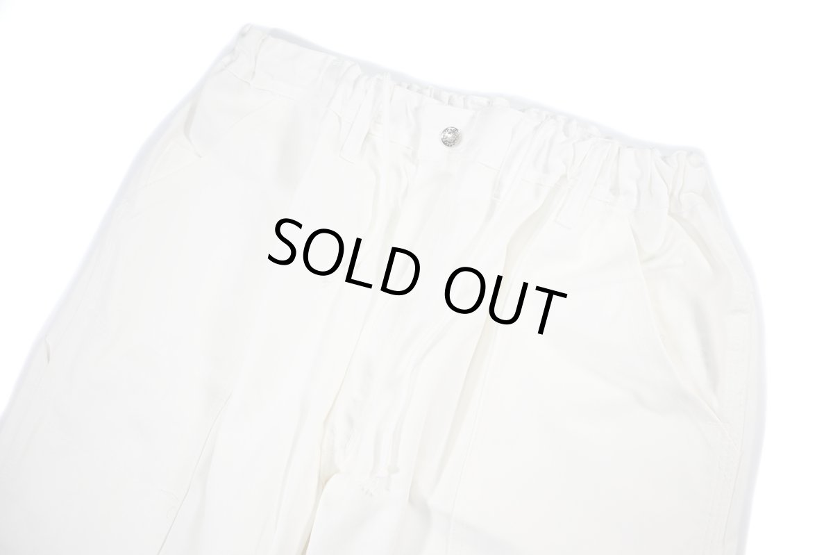 画像2: Deadstock Universal Overall Customized Double Front Big Painter Pants White (2)