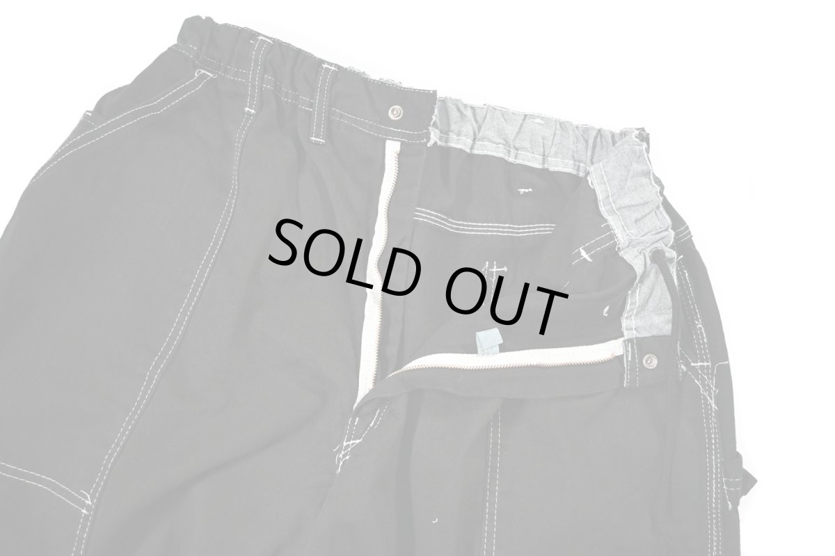 画像6: Deadstock Universal Overall Customized Double Front Big Painter Pants Dyed Black (6)
