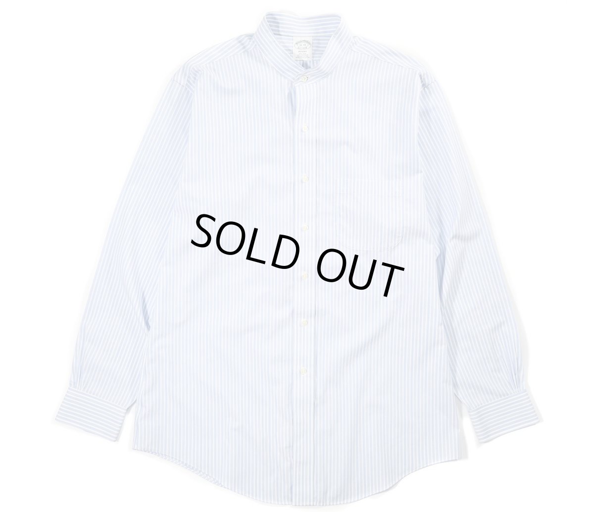 画像1: Used Brooks Brothers Stripe Band Collar Shirt (1)