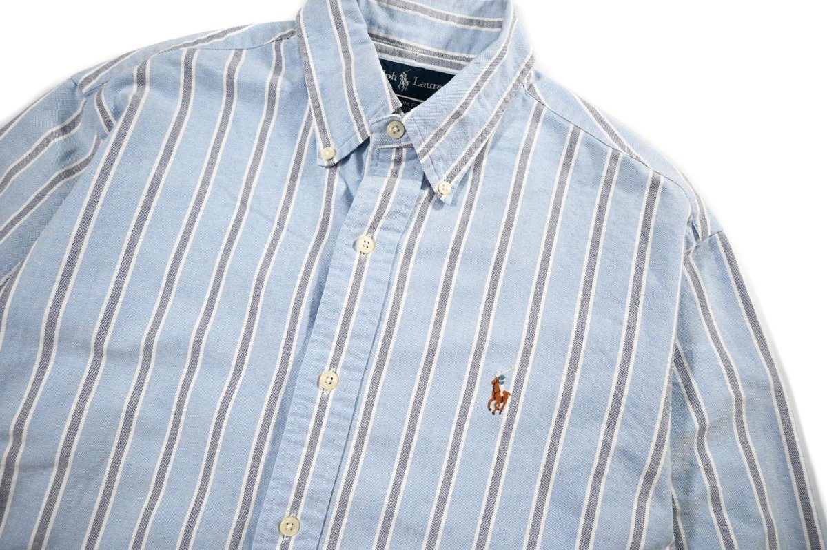 画像2: Used Ralph Lauren Stripe B/D Shirt "Custom Fit" (2)