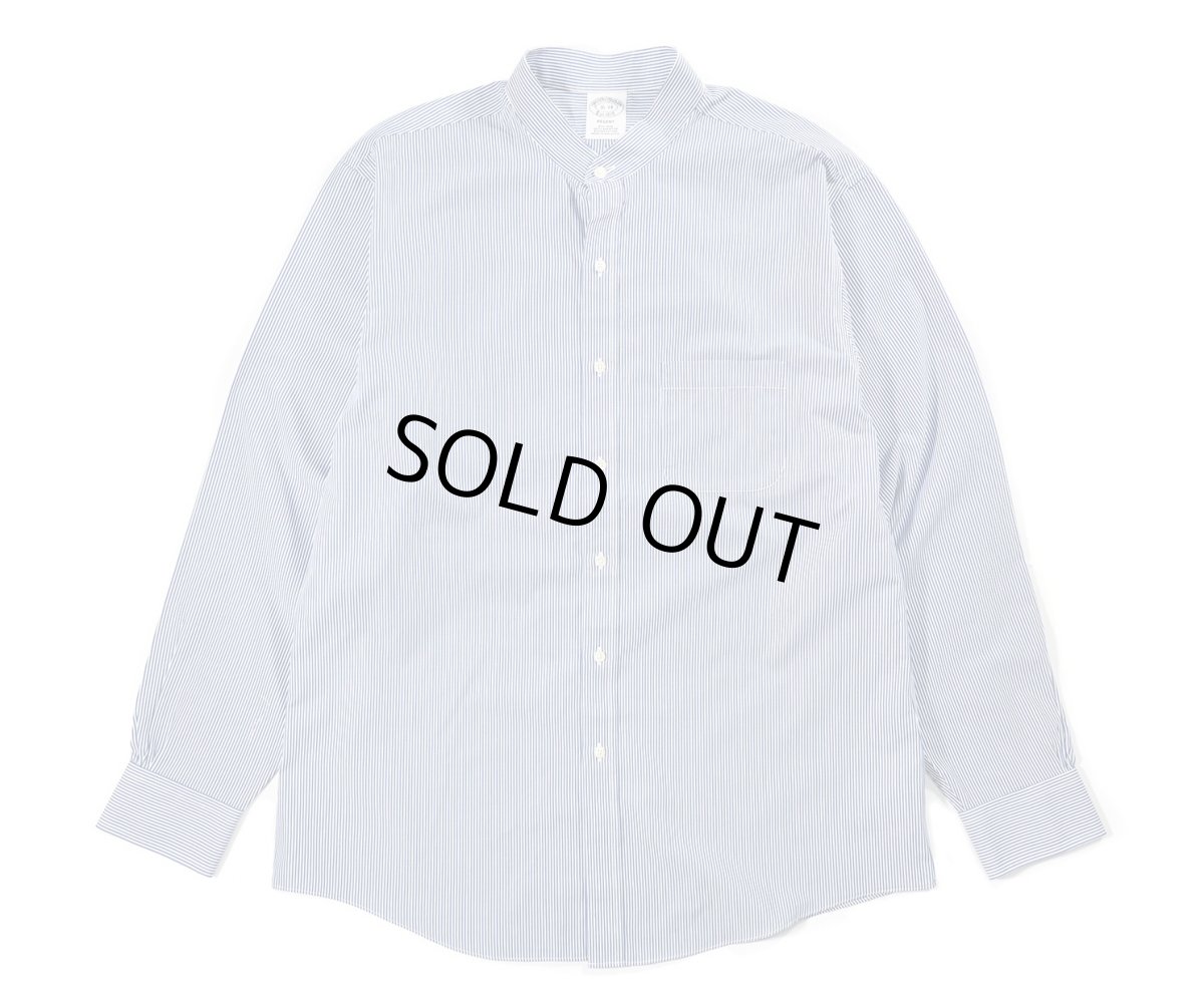 画像1: Used Brooks Brothers Stripe Band Collar Shirt (1)
