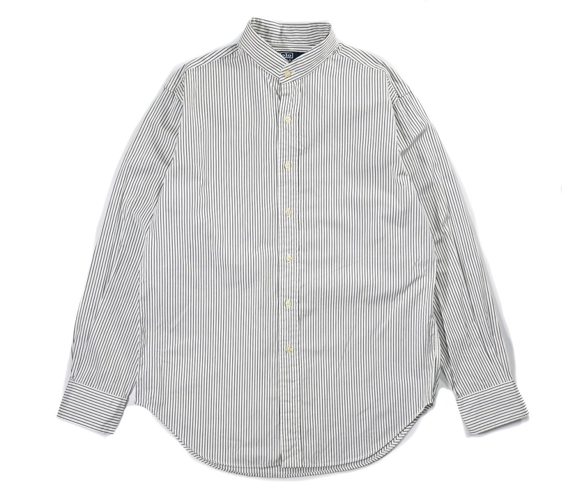 画像1: Used Polo Ralph Lauren Stripe Band Collar Shirt "Regent" (1)