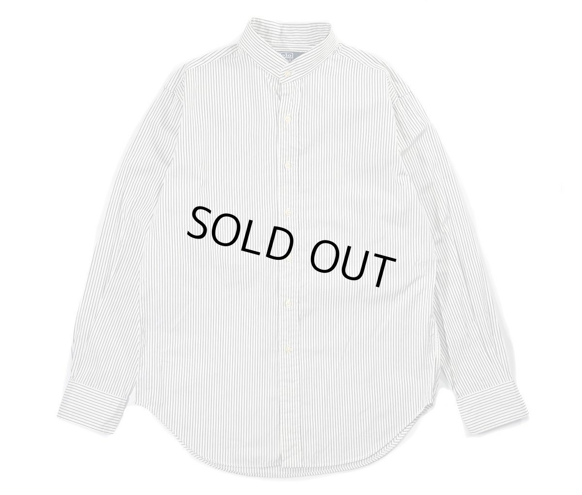 画像1: Used Polo Ralph Lauren Stripe Band Collar Shirt "Regent" (1)