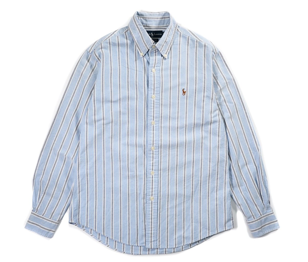 画像1: Used Ralph Lauren Stripe B/D Shirt "Custom Fit" (1)