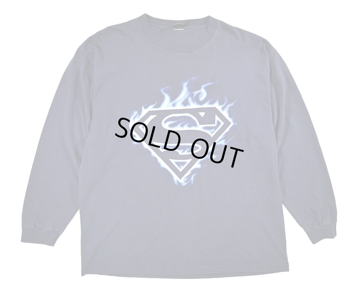 画像1: Used Superman L/S Print Tee (1)