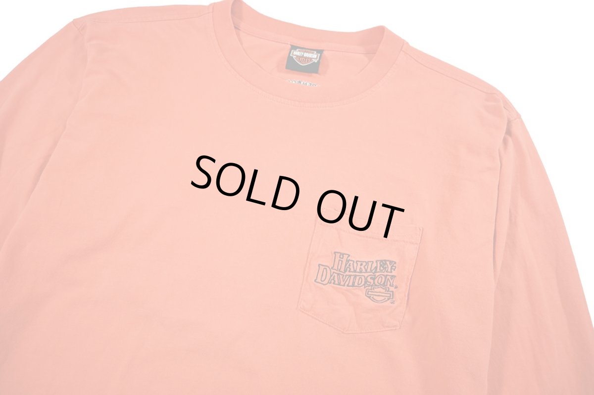 画像2: Used Harley-Davidson L/S Embroidered Pocket Tee (2)