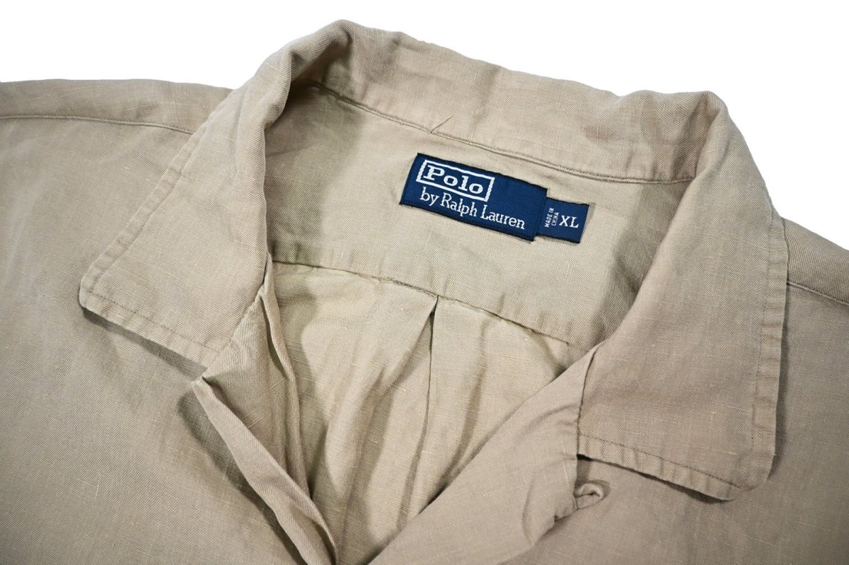 画像4: Used Polo Ralph Lauren Linen/Silk Open Collar S/S Shirt ラルフローレン (4)