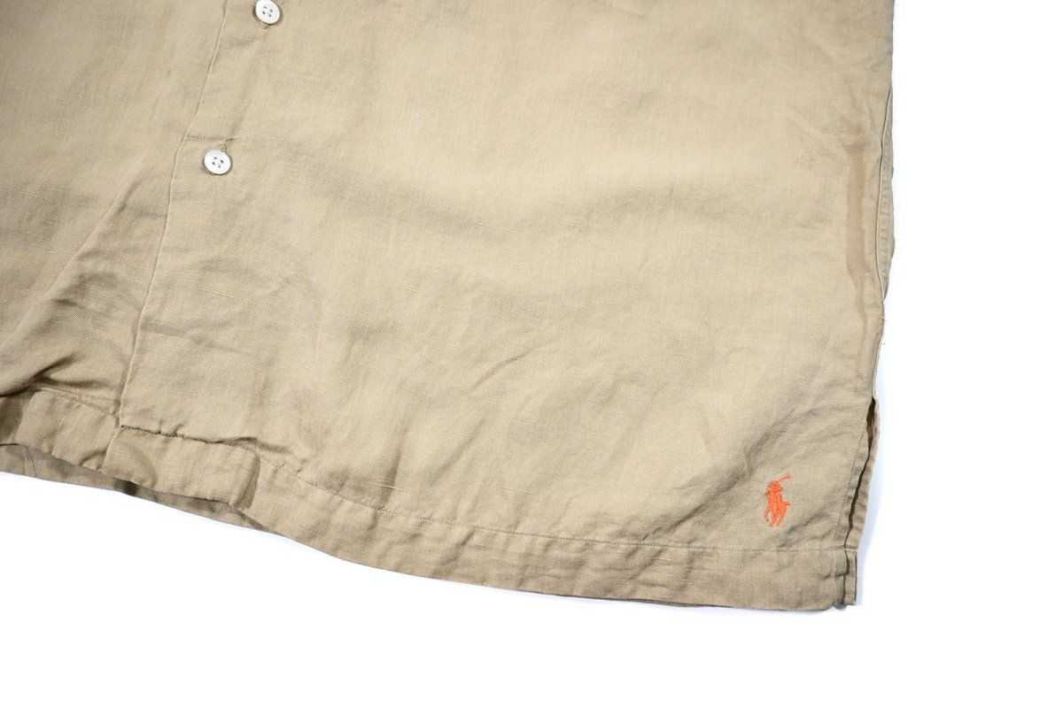 画像3: Used Polo Ralph Lauren Linen/Silk Open Collar S/S Shirt ラルフローレン (3)
