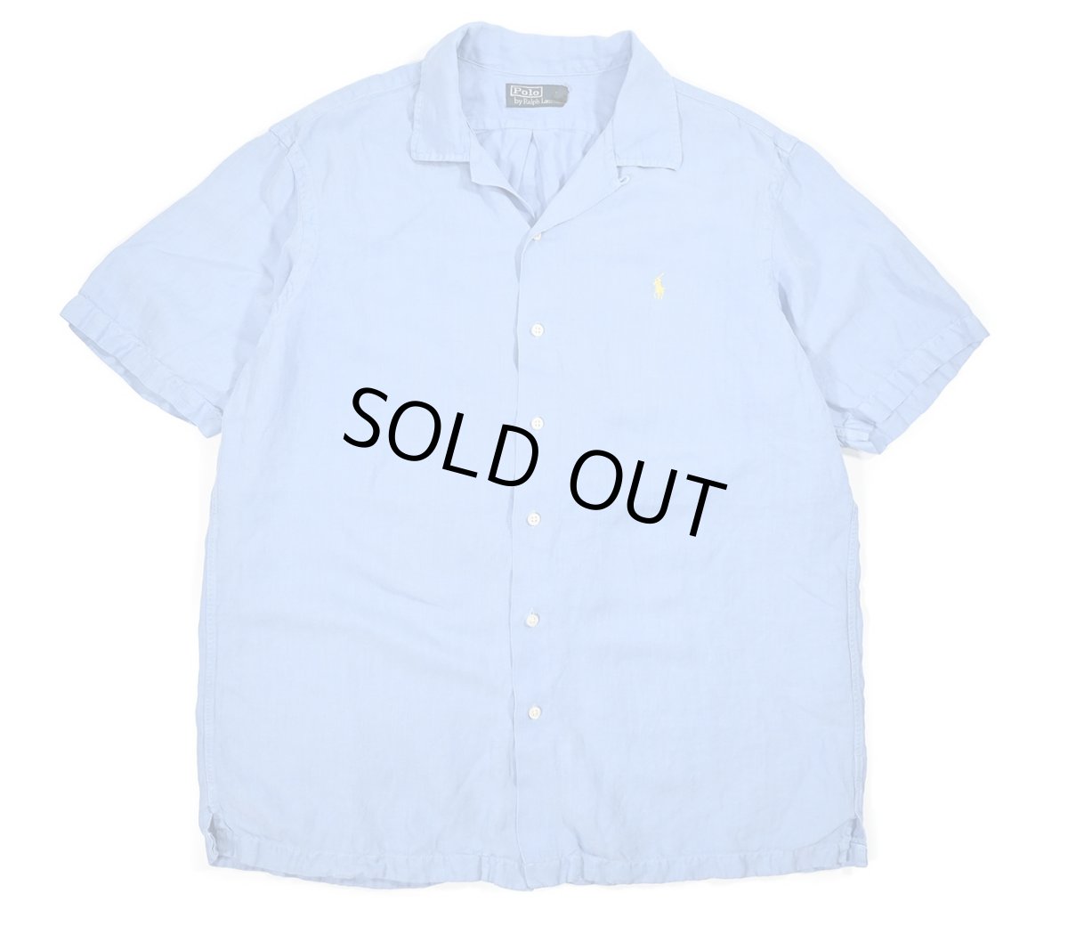 画像1: Used Polo Ralph Lauren Linen/Silk Open Collar S/S Shirt ラルフローレン (1)