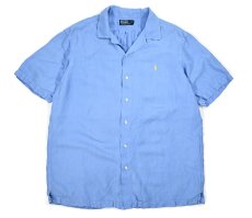 画像1: Used Polo Ralph Lauren Linen/Silk Open Collar S/S Shirt ラルフローレン (1)