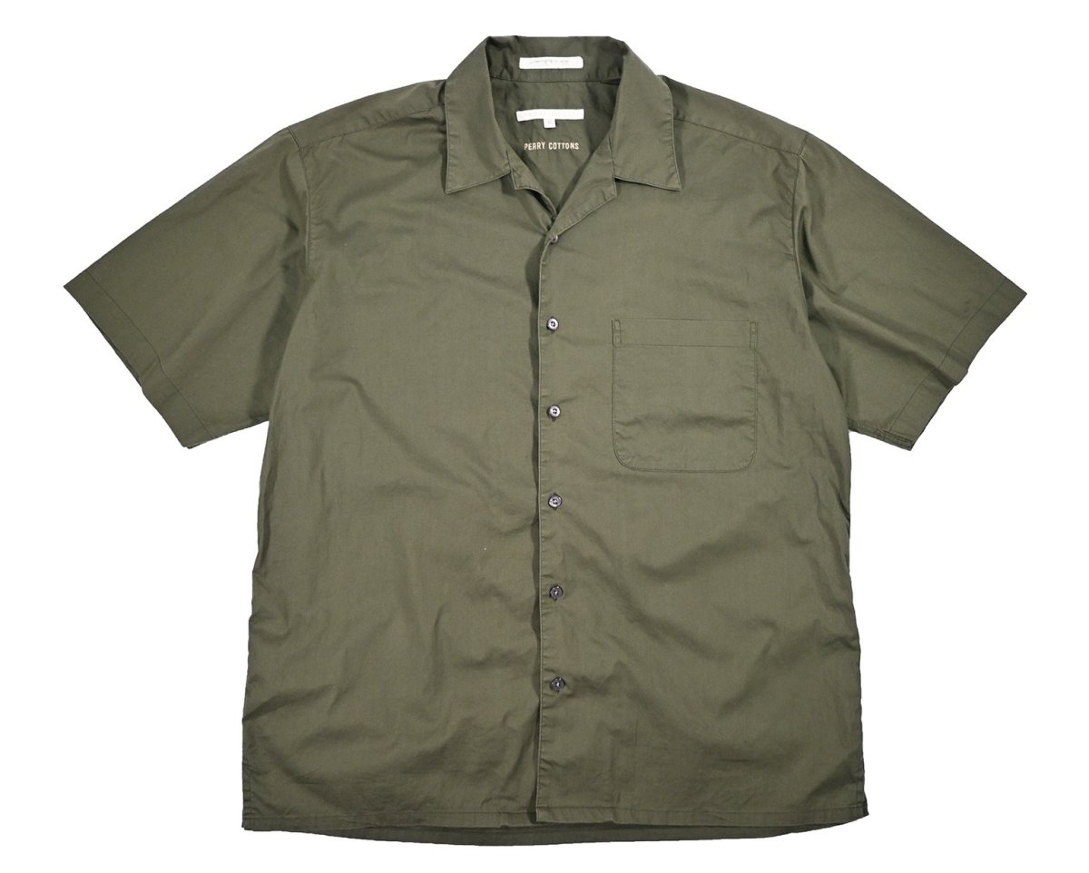 画像1: Used Perry Ellis Open Collar S/S Shirt (1)