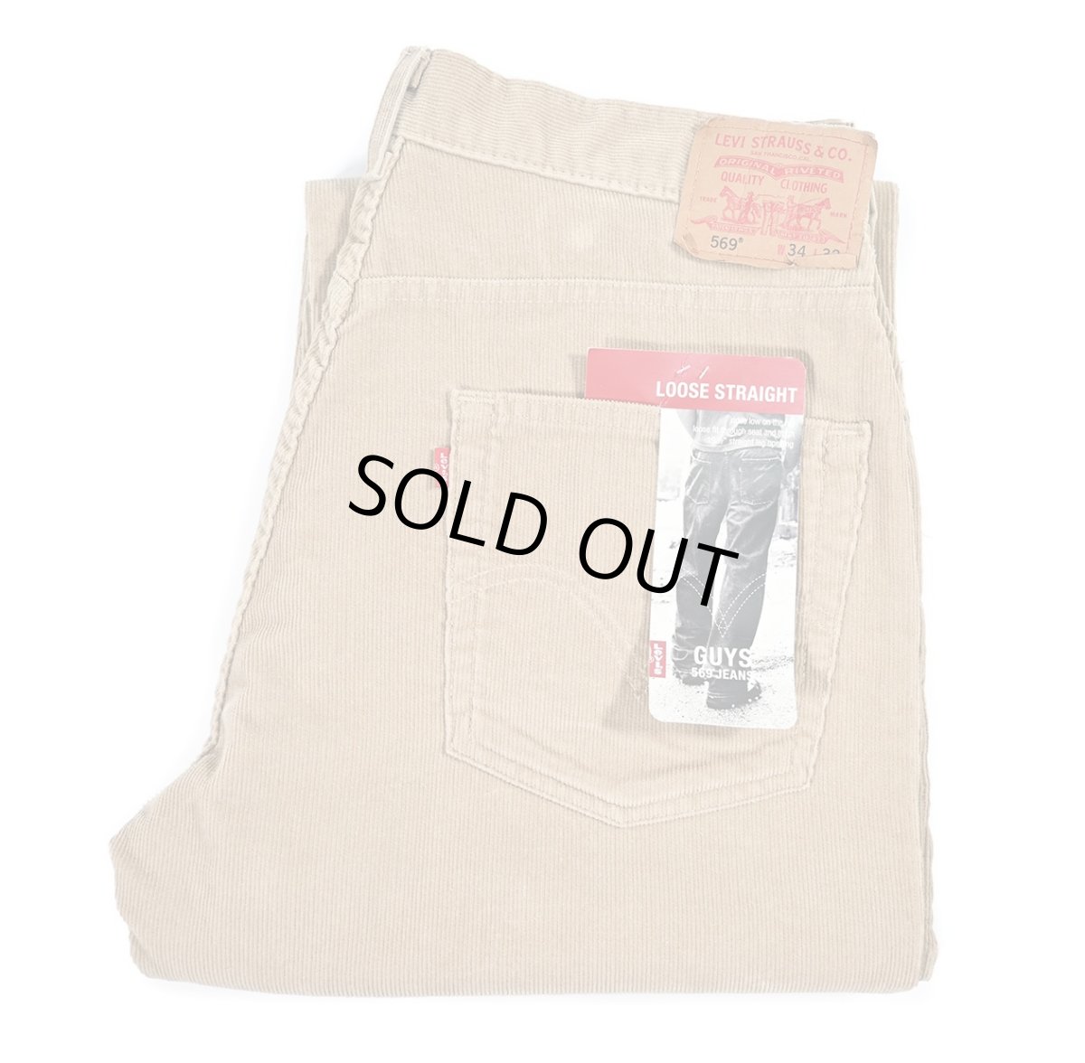 画像1: Deadstock Levi's 569 Corduroy Pants Khaki リーバイス コーデュロイパンツ (1)