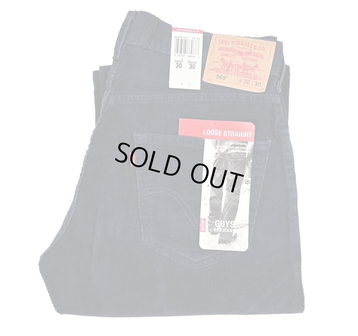 画像1: Deadstock Levi's 569 Corduroy Pants Navy リーバイス (1)