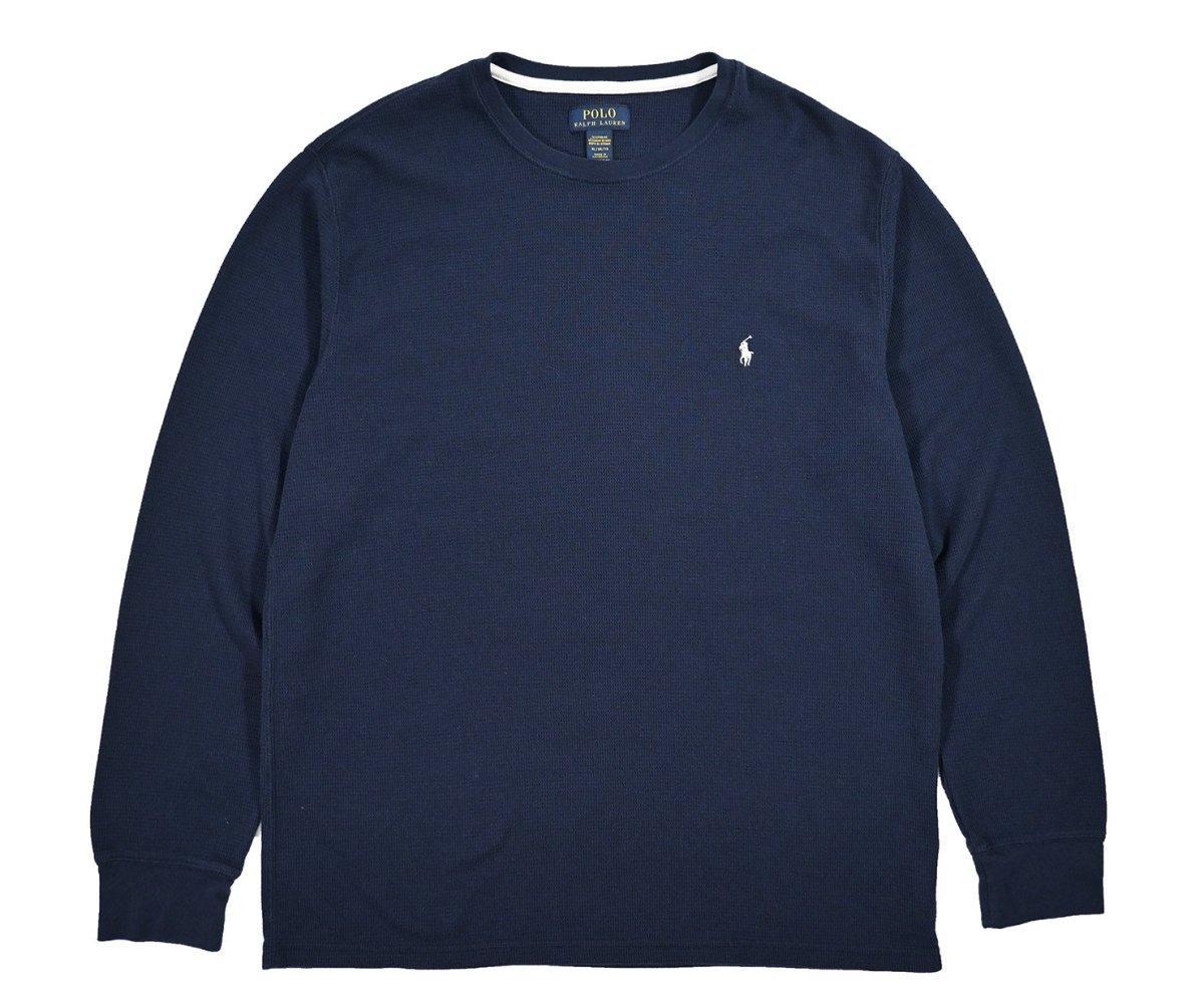 画像1: Used Polo Ralph Lauren L/S Thermal Shirt Navy (1)