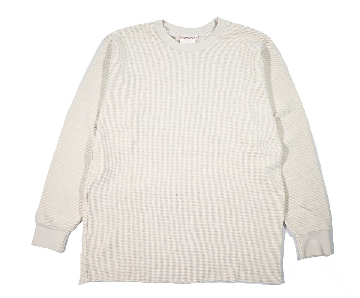 画像1: MOOJI MOOJI US Waffle Thermal Shirt Natural (1)