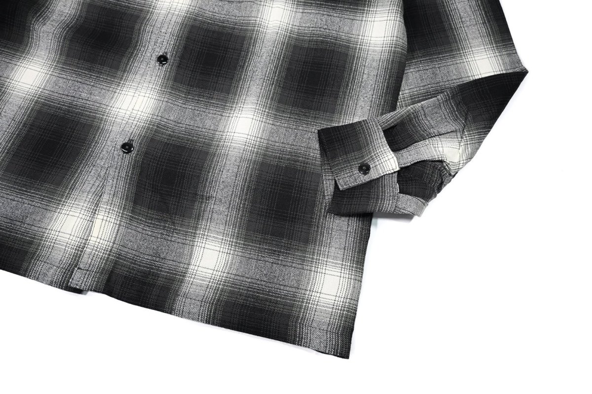 画像3: Caltop Ombre Check Shirt Black/Ivory (3)