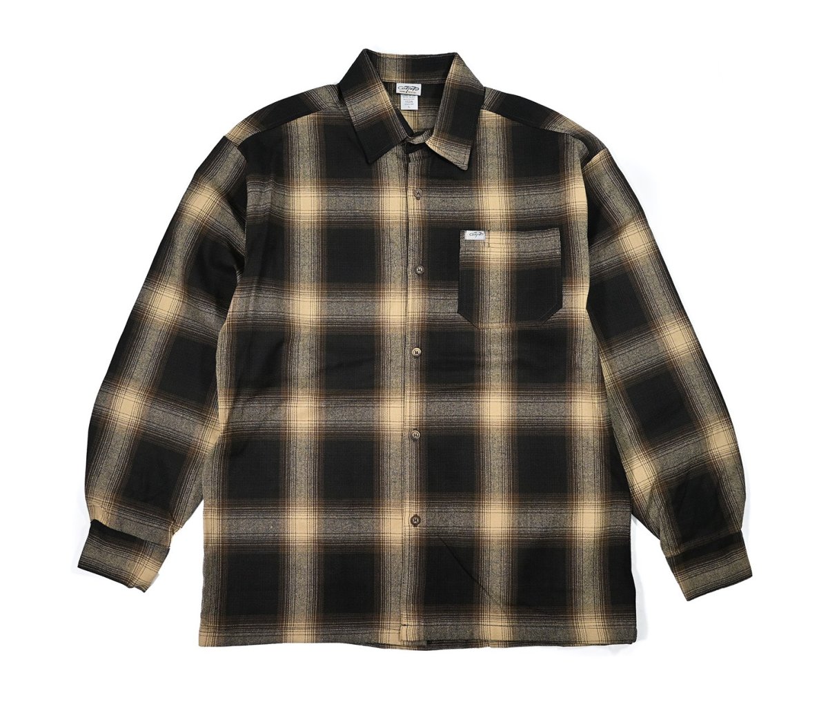 画像1: Caltop Ombre Check Shirt Brown/Khaki (1)