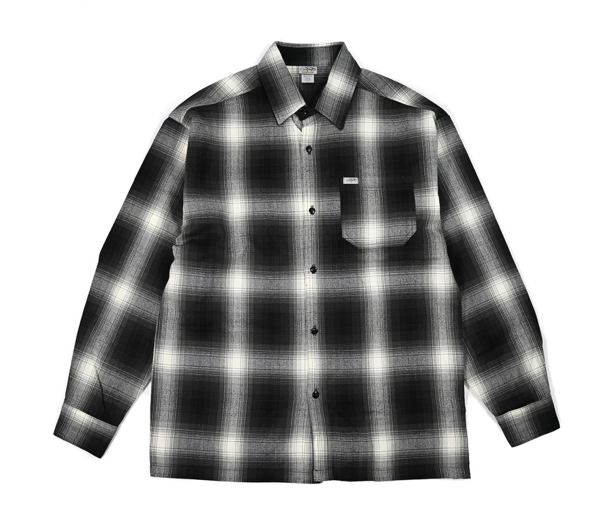 画像1: Caltop Ombre Check Shirt Black/Ivory (1)