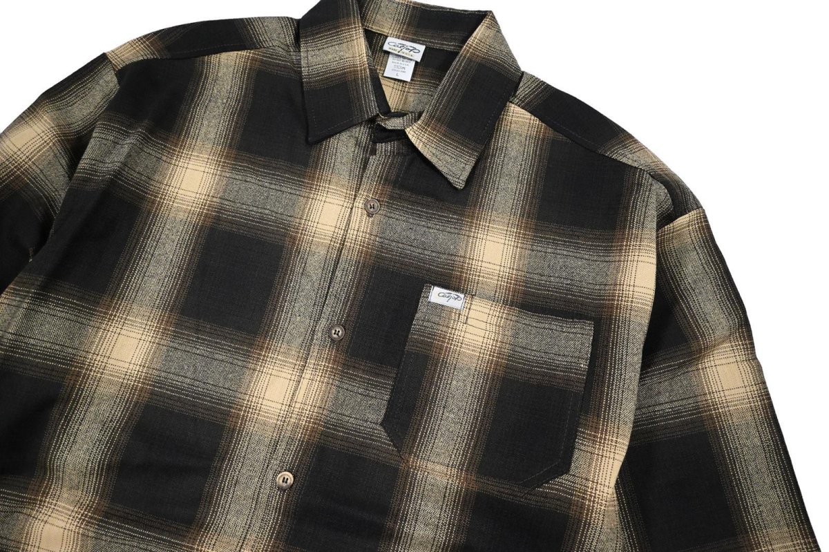 画像2: Caltop Ombre Check Shirt Brown/Khaki (2)