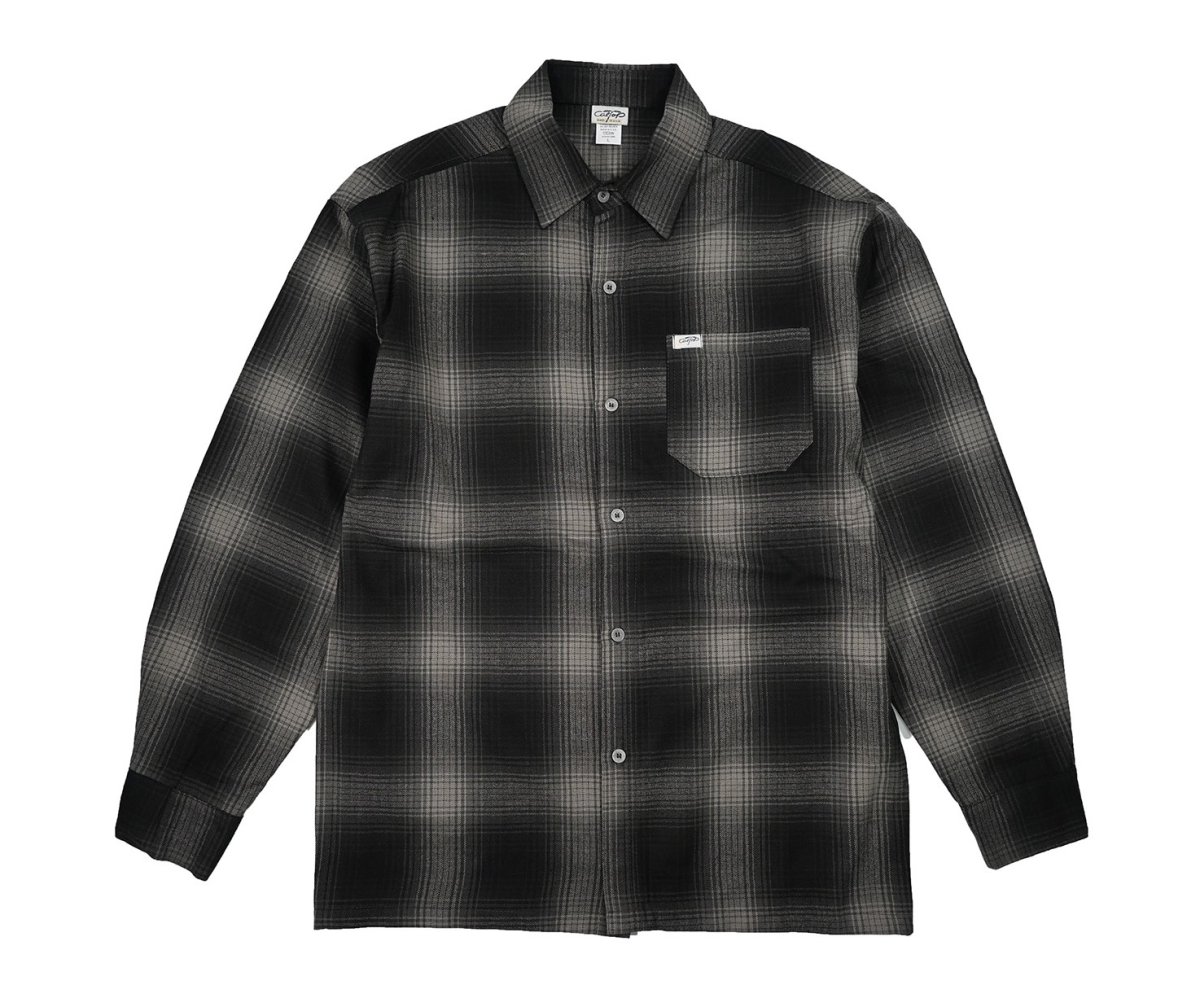 画像1: Caltop Ombre Check Shirt Black/Charcoal (1)