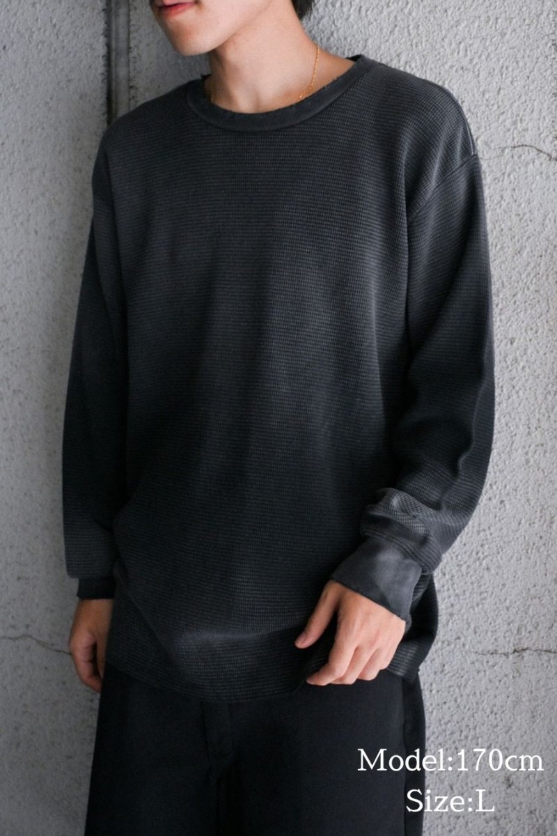画像6: MOOJI MOOJI US Waffle Thermal Shirt Aged Black (6)