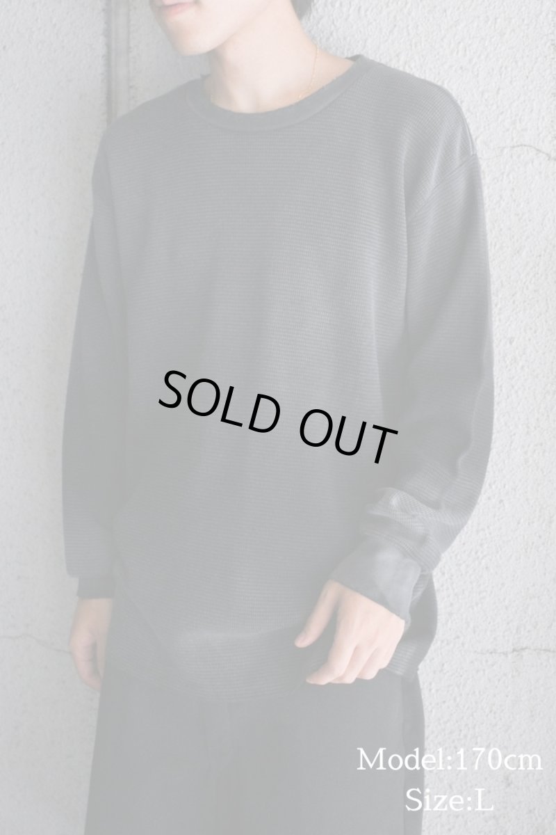 画像6: MOOJI MOOJI US Waffle Thermal Shirt Aged Black (6)