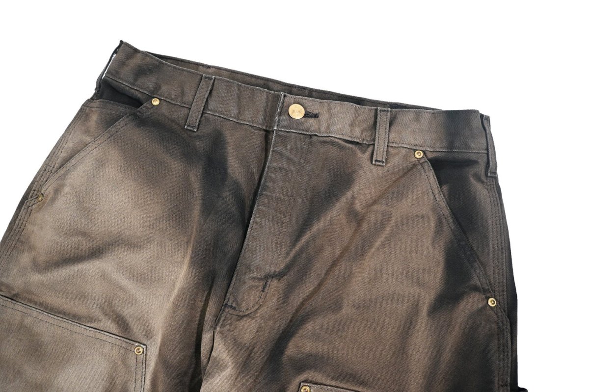 画像3: Used Carhartt Sun Fade Duck Double Knee Carpenter Pants made in USA カーハート (3)