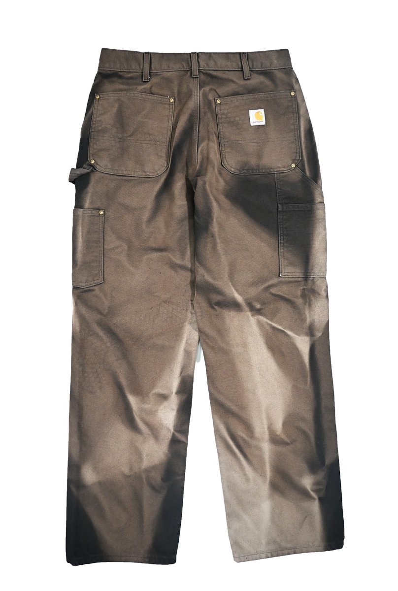 画像2: Used Carhartt Sun Fade Duck Double Knee Carpenter Pants made in USA カーハート (2)