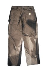 画像2: Used Carhartt Bleached Duck Double Knee Carpenter Pants made in USA カーハート (2)