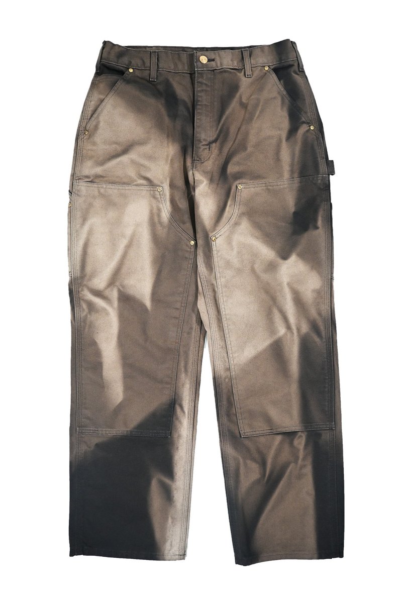 画像1: Used Carhartt Bleached Duck Double Knee Carpenter Pants made in USA カーハート (1)