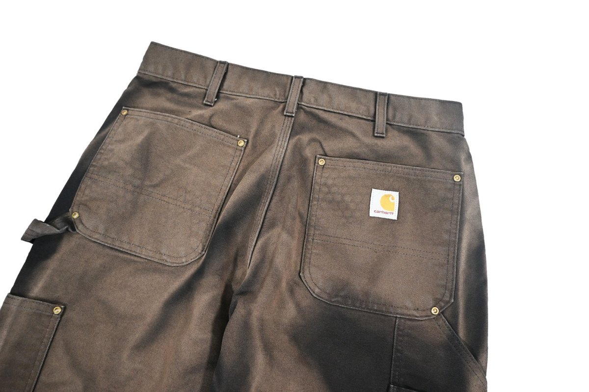 画像5: Used Carhartt Sun Fade Duck Double Knee Carpenter Pants made in USA カーハート (5)