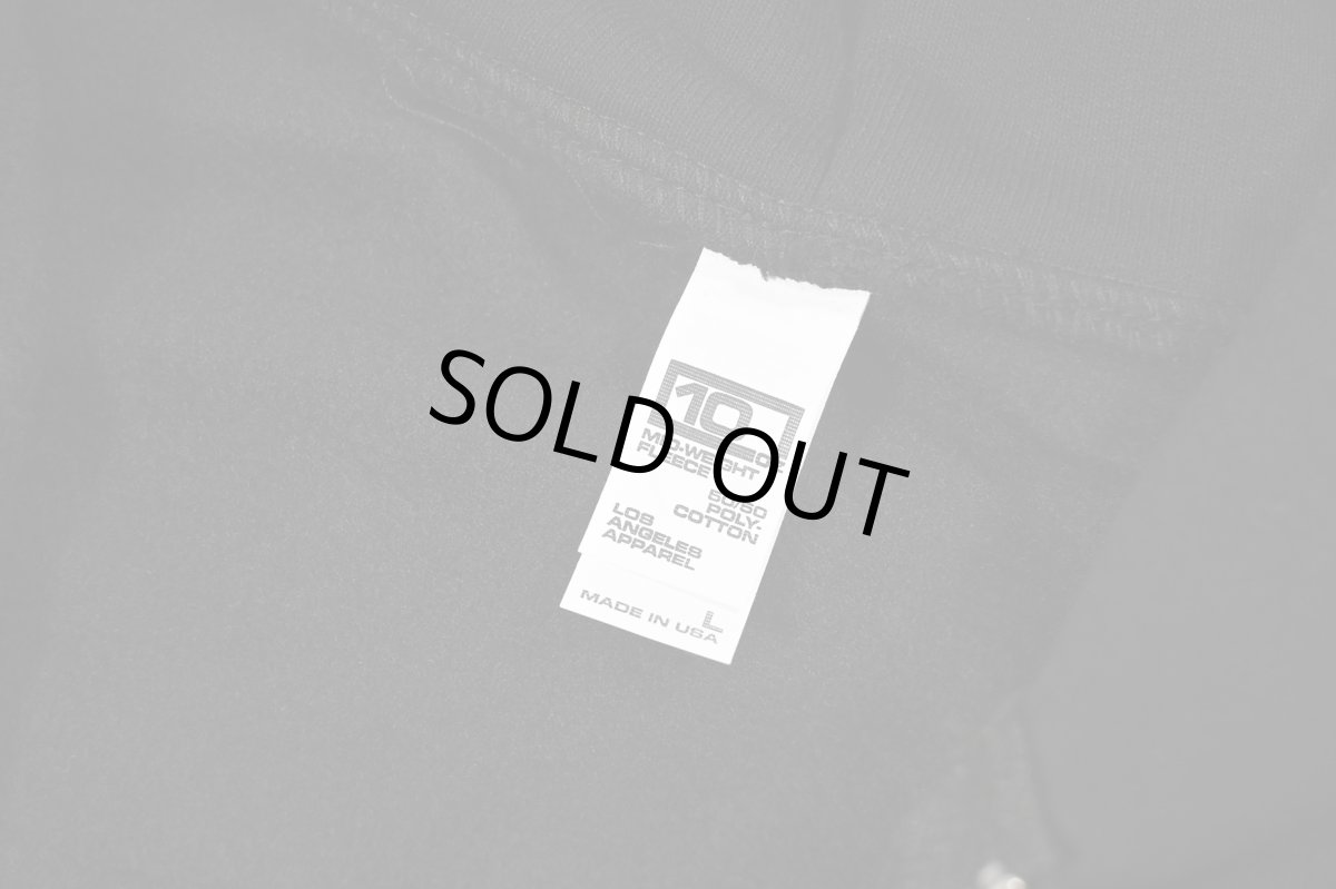 画像4: Los Angeles Apparel 10oz Mid-Weight Crop Zip Hoodie Black ロサンゼルスアパレル (4)