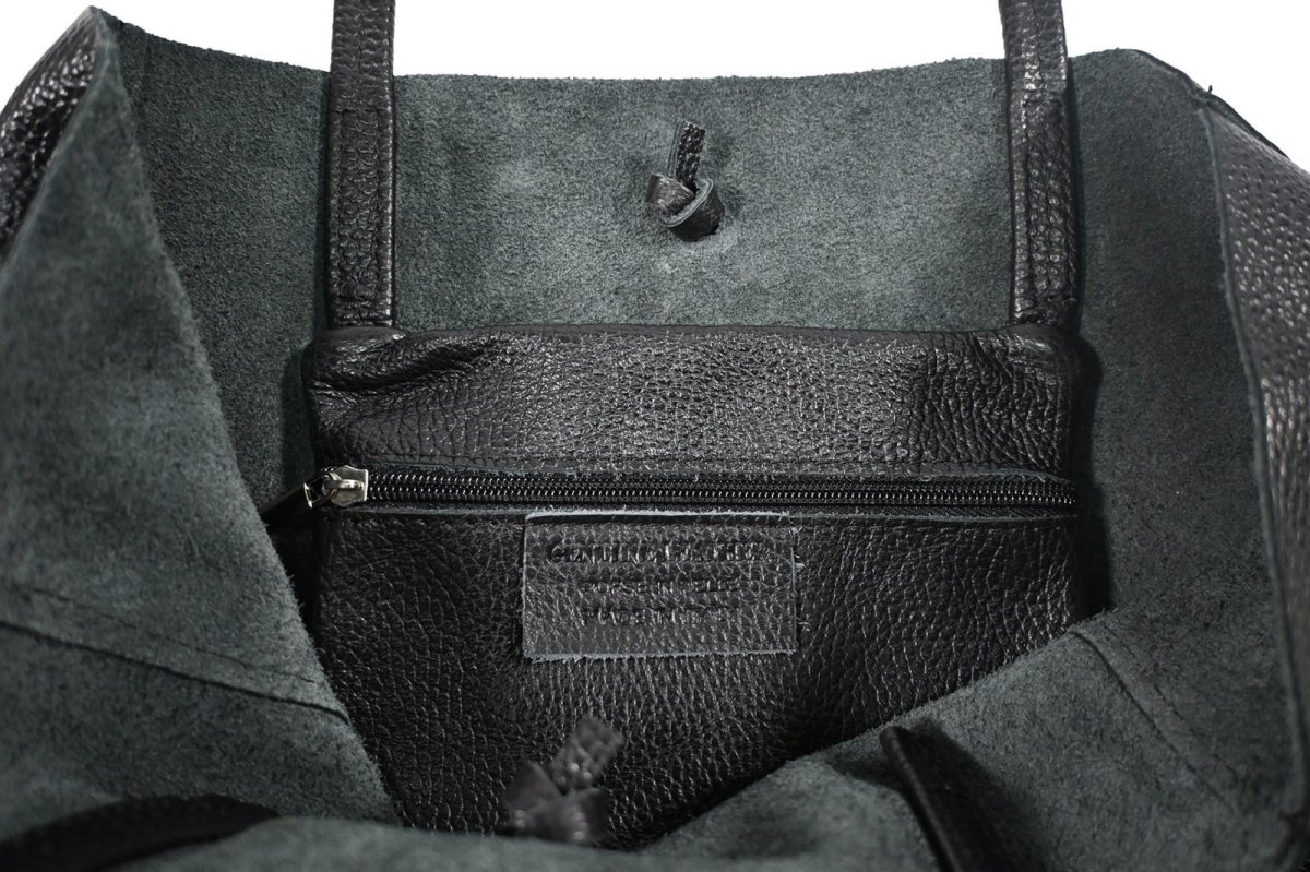 画像4: MARLON FIRENZE Calf Leather Shopper Bag Nero (4)