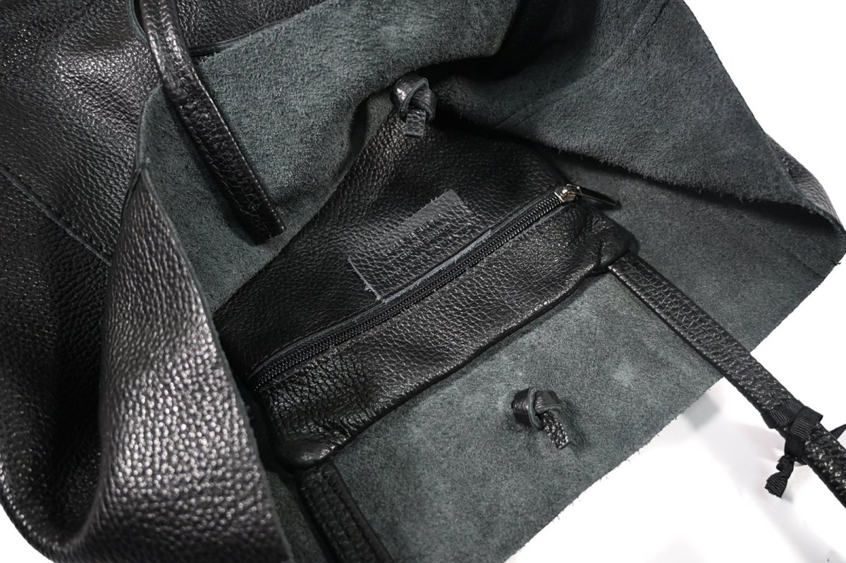 画像3: MARLON FIRENZE Calf Leather Shopper Bag Nero (3)