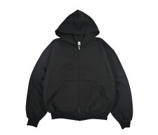 画像1: Los Angeles Apparel 10oz Mid-Weight Crop Zip Hoodie Black ロサンゼルスアパレル (1)