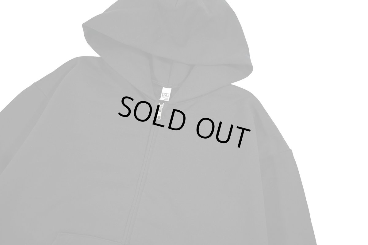 画像2: Los Angeles Apparel 10oz Mid-Weight Crop Zip Hoodie Black ロサンゼルスアパレル (2)