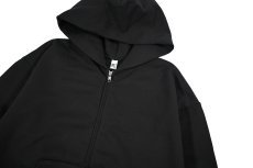 画像2: Los Angeles Apparel 10oz Mid-Weight Crop Zip Hoodie Black ロサンゼルスアパレル (2)