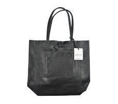 画像1: MARLON FIRENZE Shopper Big/ Leather Tote Bag Black (1)