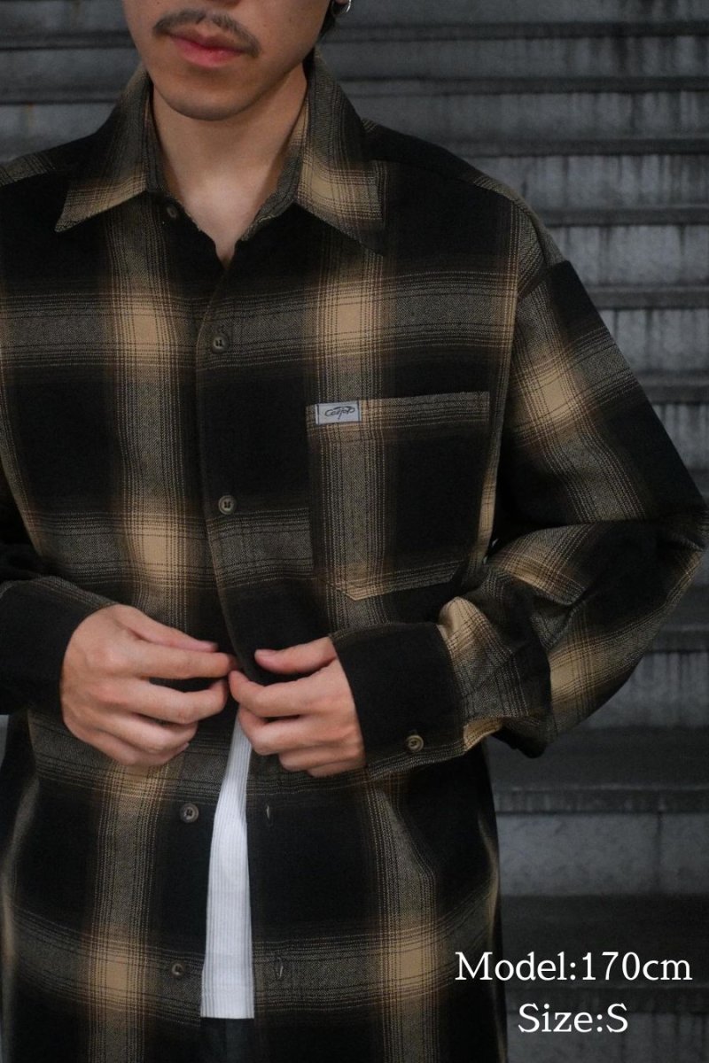 画像5: Caltop Ombre Check Shirt Brown/Khaki (5)